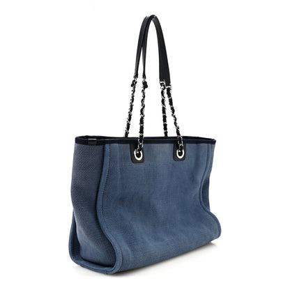 Chanel Canvas Small Deauville Tote Blue 3 of 12