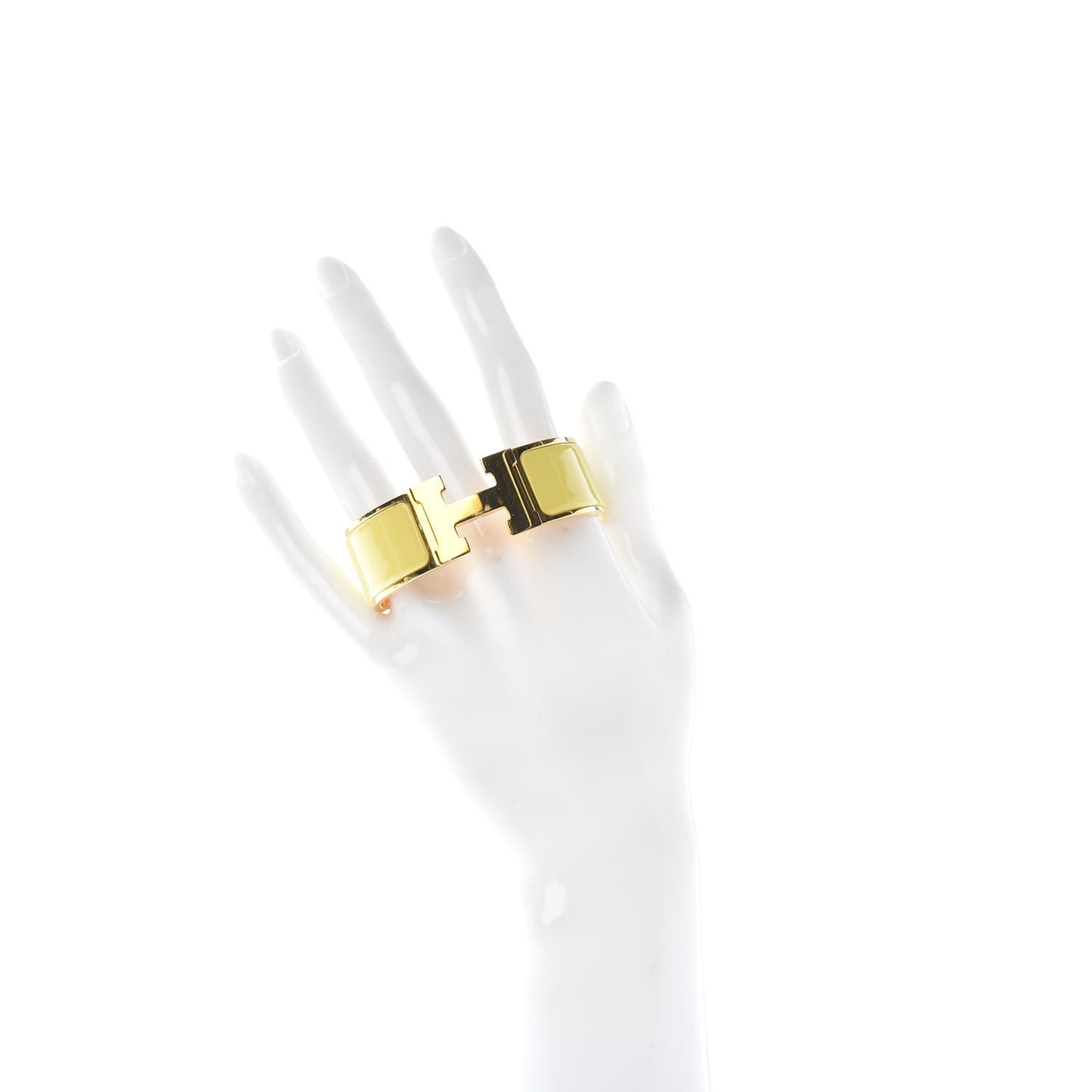 Enamel Wide Clic Clac H Bracelet PM Jaune D’Or