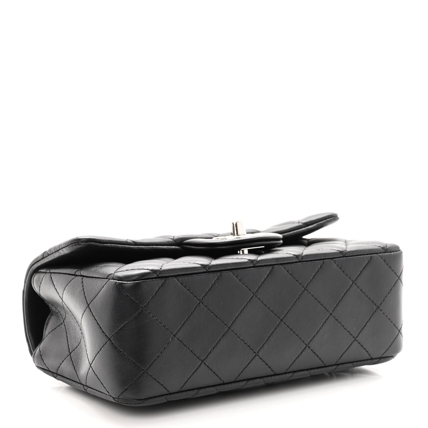 Chanel Lambskin Quilted Mini Rectangular Flap Black 4 of 10