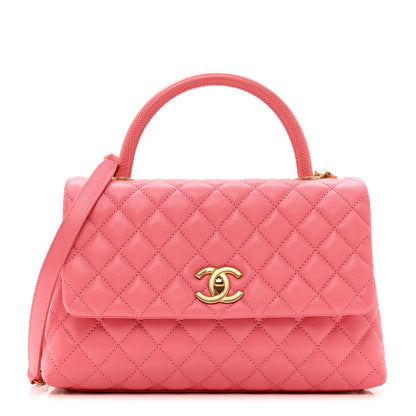 Chanel Caviar Quilted Small Coco Handle Flap Pink 1 of 11