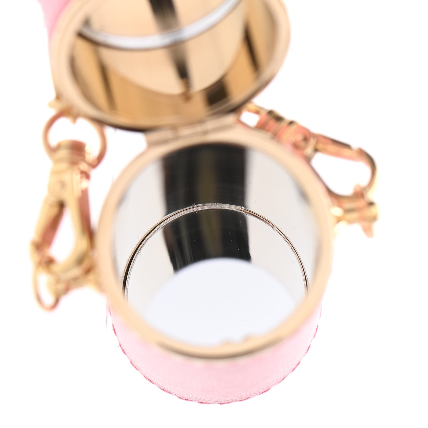 Saffiano Logo Plaque Lipstick Case Petalo
