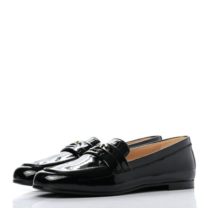 Chanel Patent CC Mocassin Loafers 39.5 Black 3 of 8