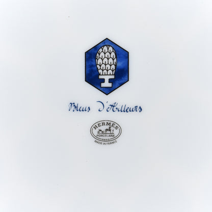 Hermes Porcelain Bleus D'Ailleurs Presentation Plate Set of 2 5 of 6