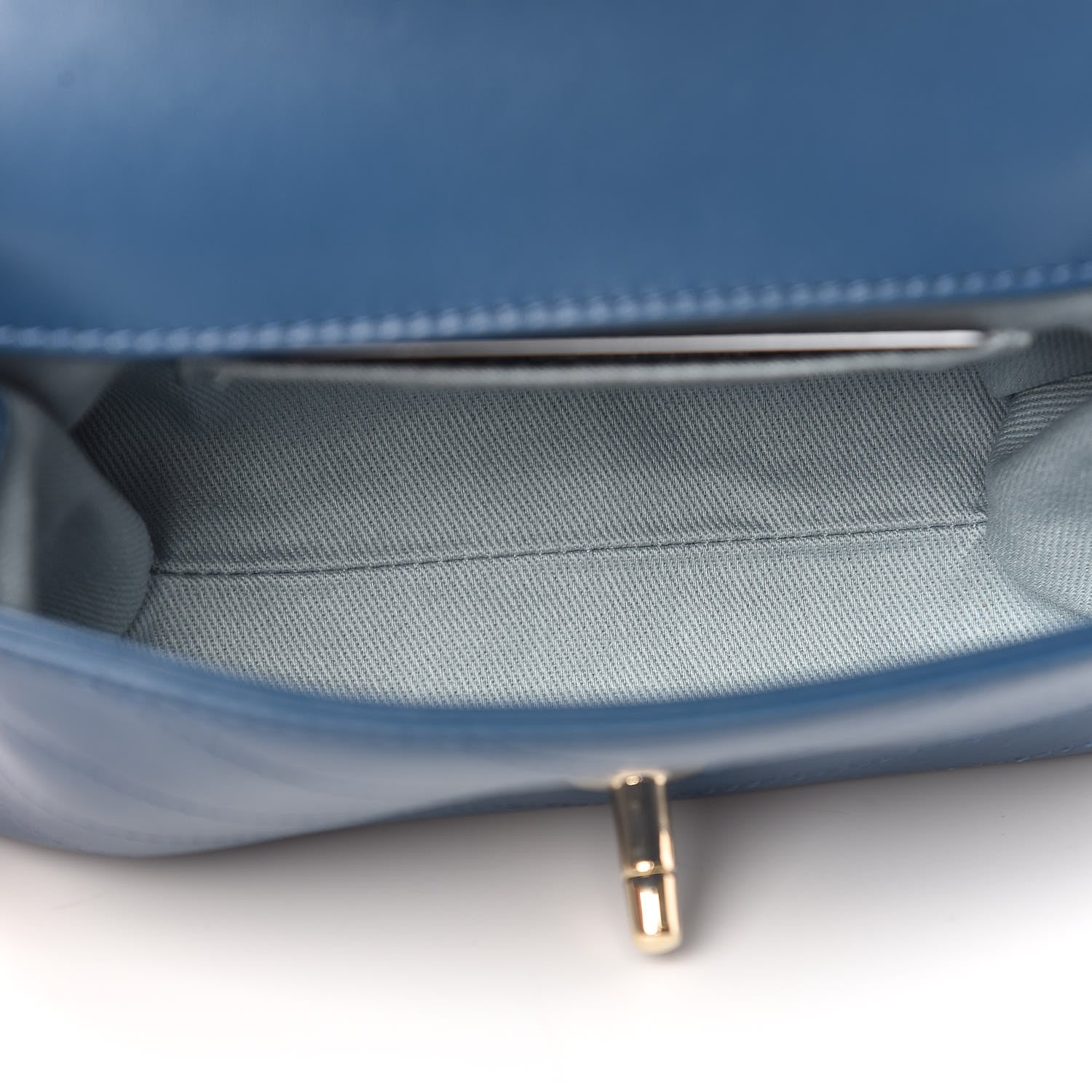 Chanel Calfskin Chevron Stitched Coco Waist Bag Blue 7 of 9
