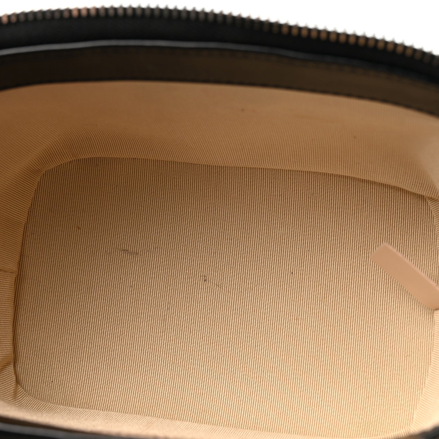 Calfskin Raffia Small Vanity Case Bag Black Beige
