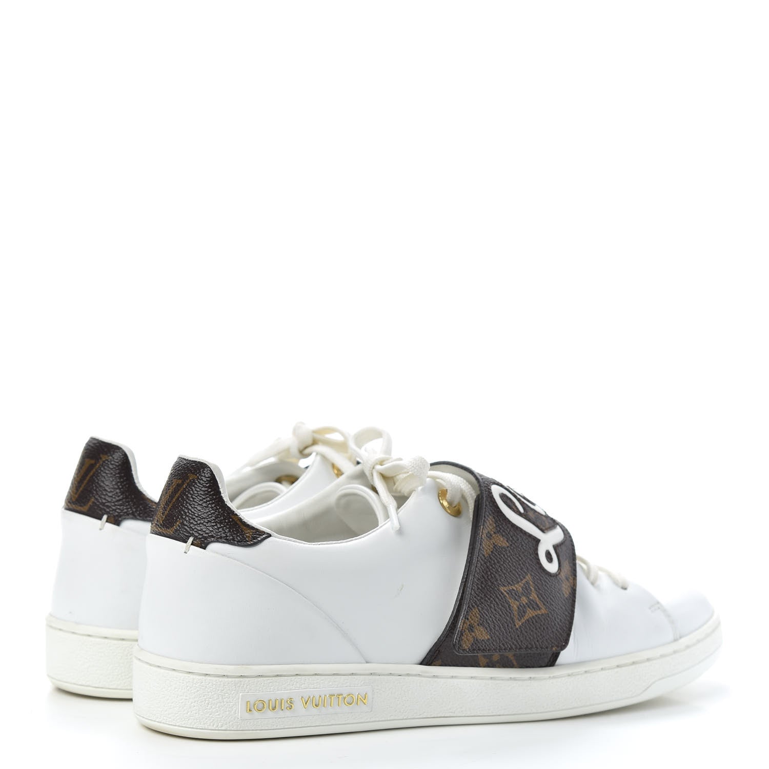 Louis Vuitton Calfskin Monogram Frontrow Sneakers 37.5 White 4 of 11