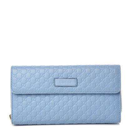 Gucci Soft Microguccissima Continental Zip Wallet Mineral Blue 1 of 10