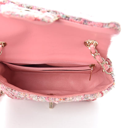 Chanel Tweed Braid Mini Flap White Pink 5 of 14