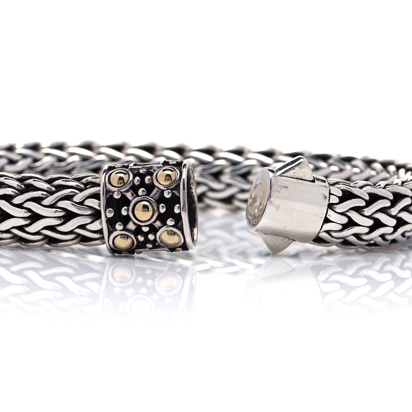 Sterling Silver 18K Yellow Gold Medium Jaisalmer Dot Oval Chain Bracelet
