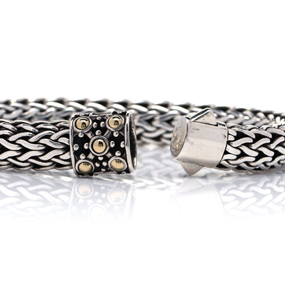 John Hardy Sterling Silver 18K Yellow Gold Medium Jaisalmer Dot Oval Chain Bracelet 6 of 7