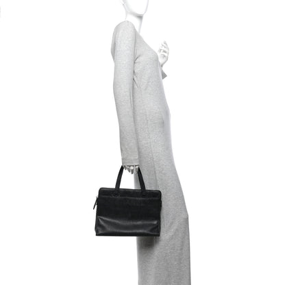 Chanel Caviar Embroidered Logo Shoulder Bag Black 2 of 11