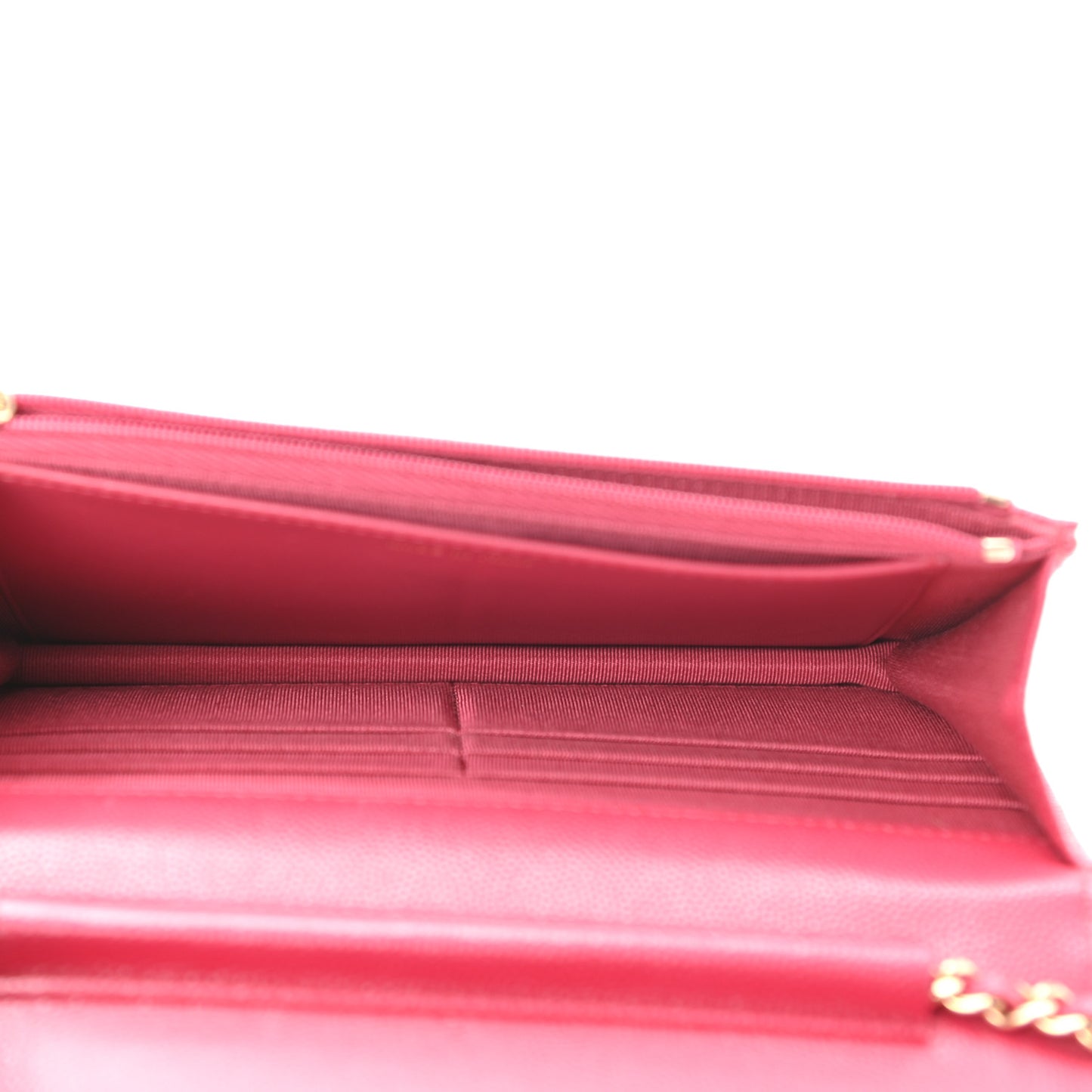 Caviar Quilted Wallet On Chain WOC Dark Pink