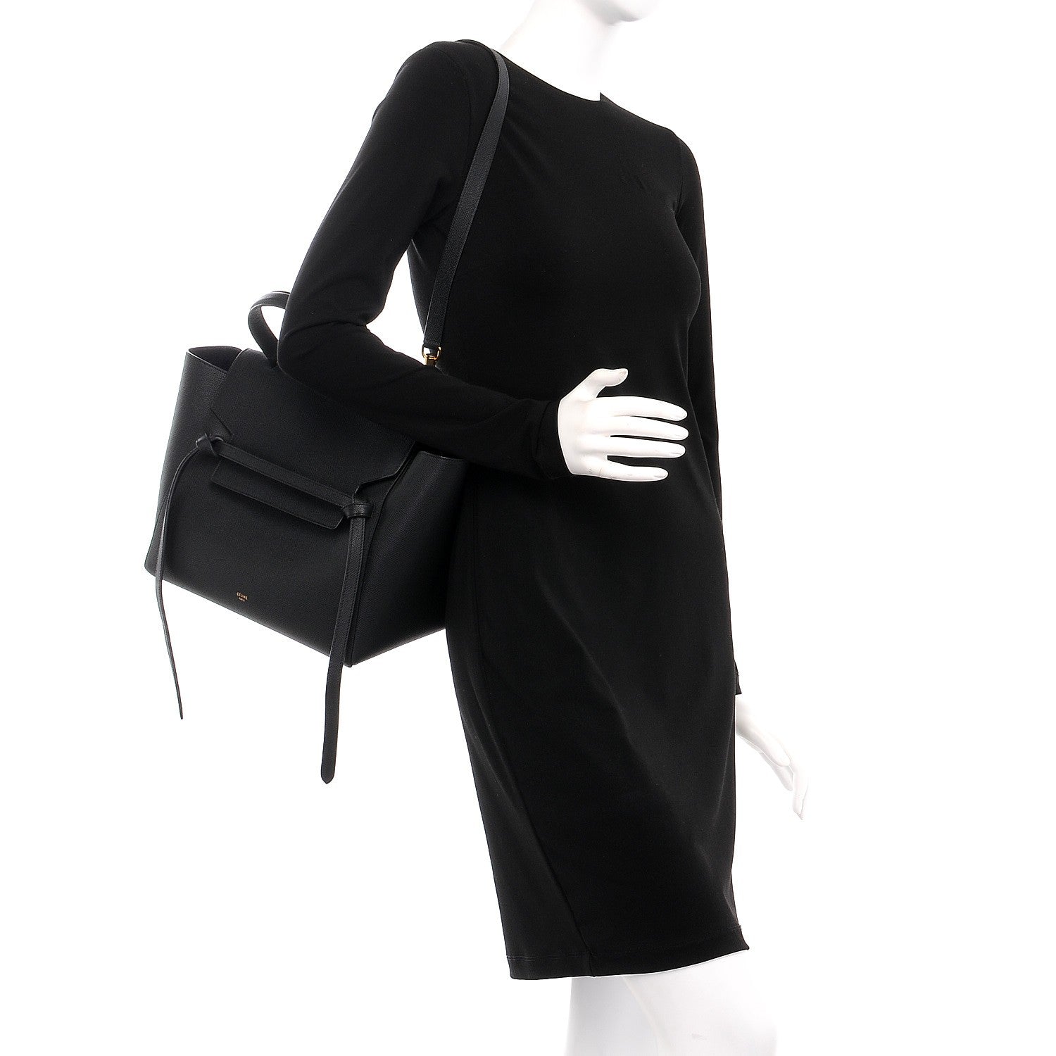 Celine Grained Calfskin Mini Belt Bag Black 2 of 8