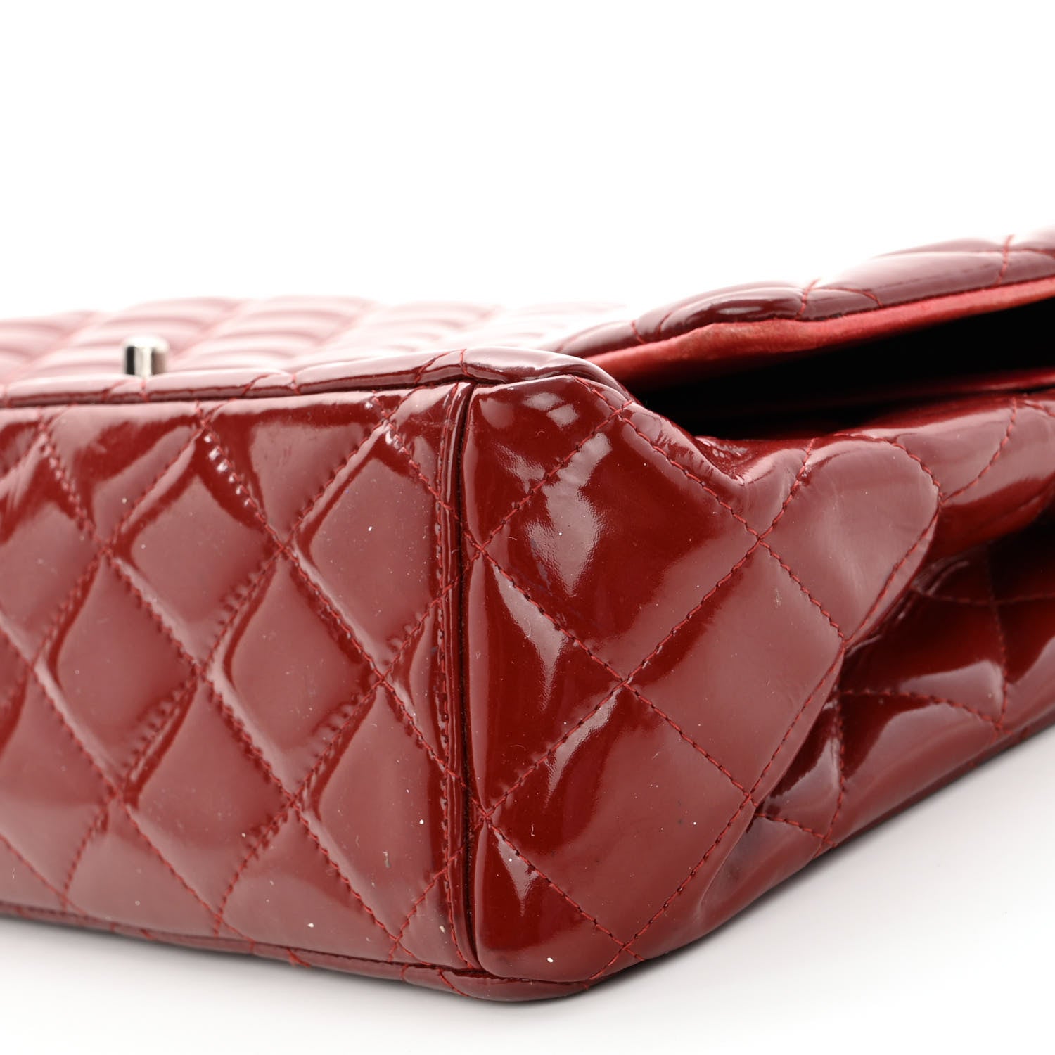 Chanel Patent Quilted Maxi Double Flap Red 10 of 19