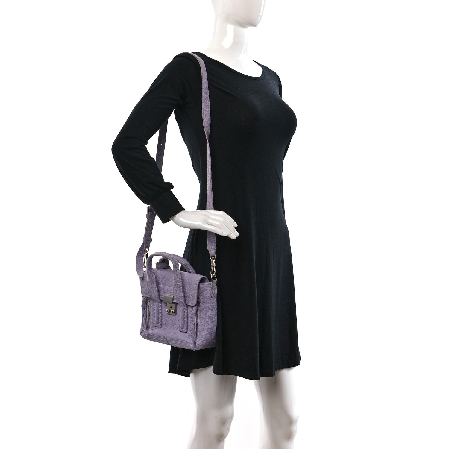3.1 Phillip Lim Textured Calfskin Mini Pashli Satchel Lilac 3 of 19