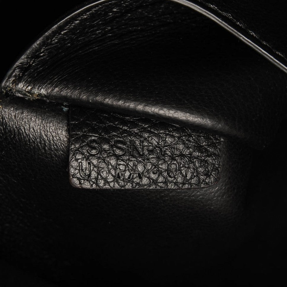 Drummed Calfskin Suede Medium Trapeze Black