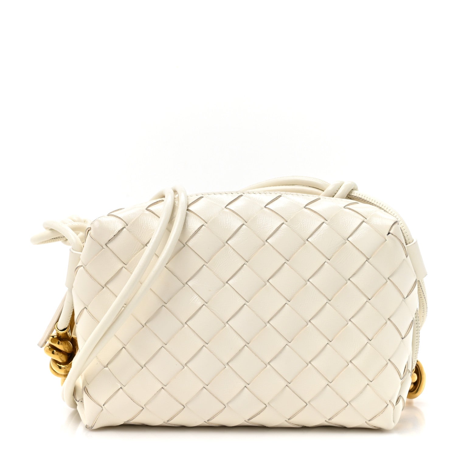 Bottega Veneta Polished Nappa Intrecciato Metal Knots Mini Loop Camera Bag Bone 1 of 9