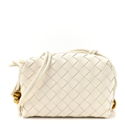 Bottega Veneta Polished Nappa Intrecciato Metal Knots Mini Loop Camera Bag Bone 1 of 9
