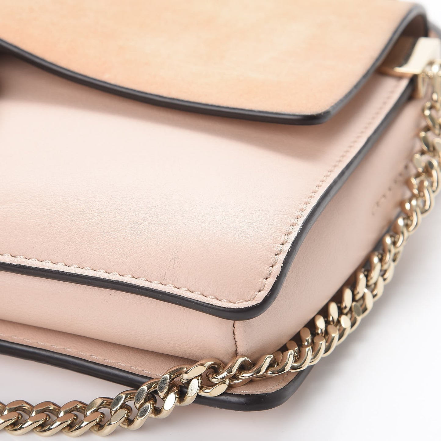 Suede Calfskin Small Faye Shoulder Bag Cement Pink
