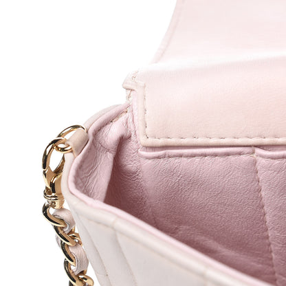 Chanel Lambskin East West Chocolate Bar Flap Pink 14 of 16
