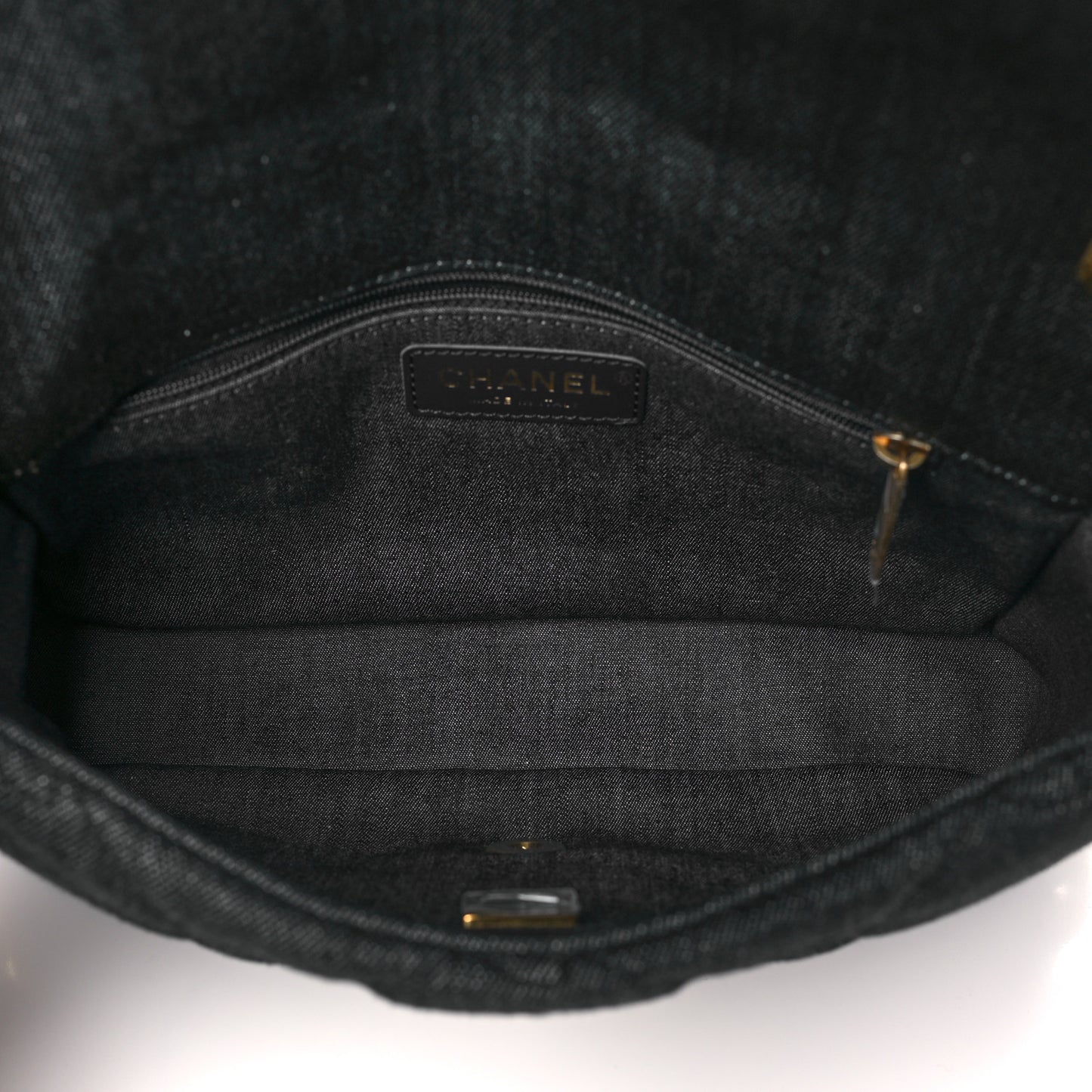 Denim Quilted Medium Funky Town Flap Black