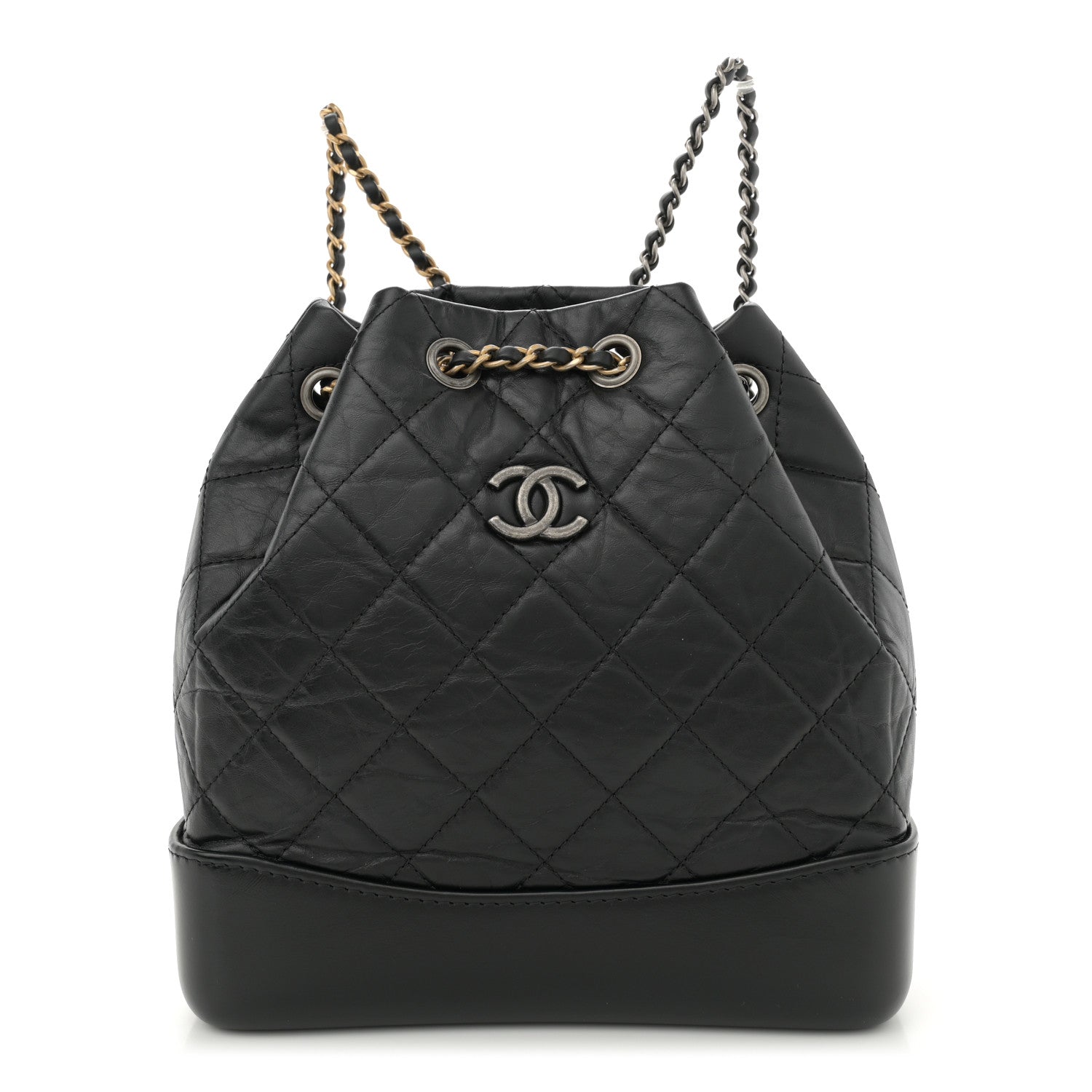 Chanel Aged Calfskin Quilted Small Gabrielle Backpack Black 1 of 11