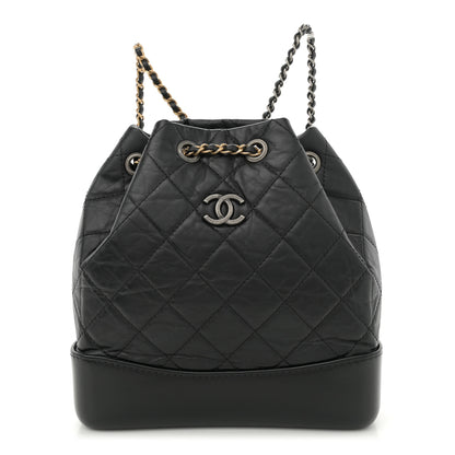 Chanel Aged Calfskin Quilted Small Gabrielle Backpack Black 1 of 11