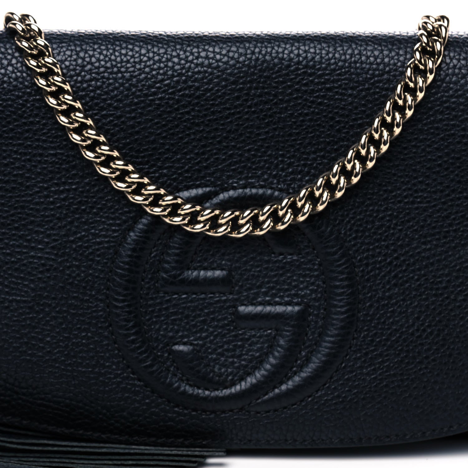 Gucci Pebbled Calfskin Medium Soho Flap Crossbody Black 8 of 13