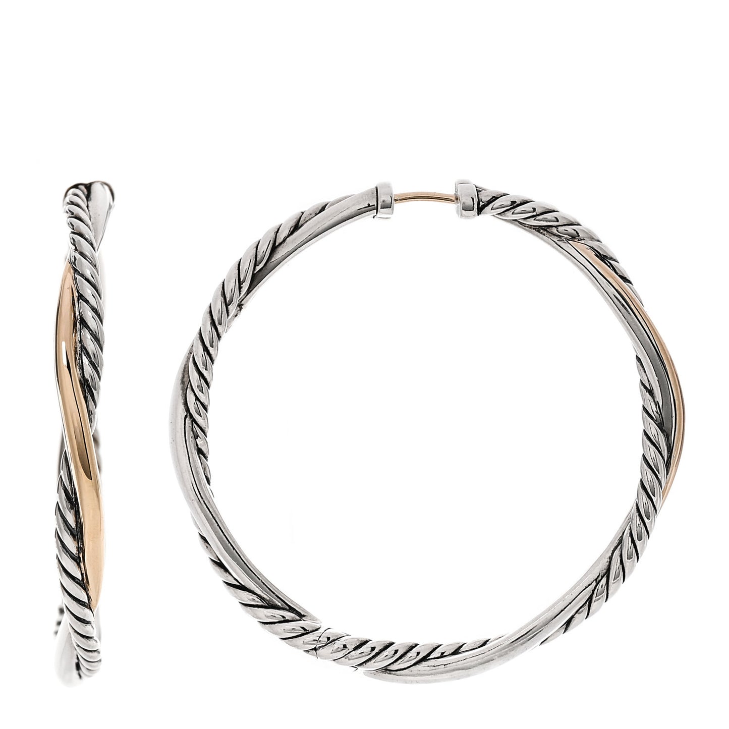 Sterling Silver 14K Yellow Gold 42mm Infinity Hoop Earrings