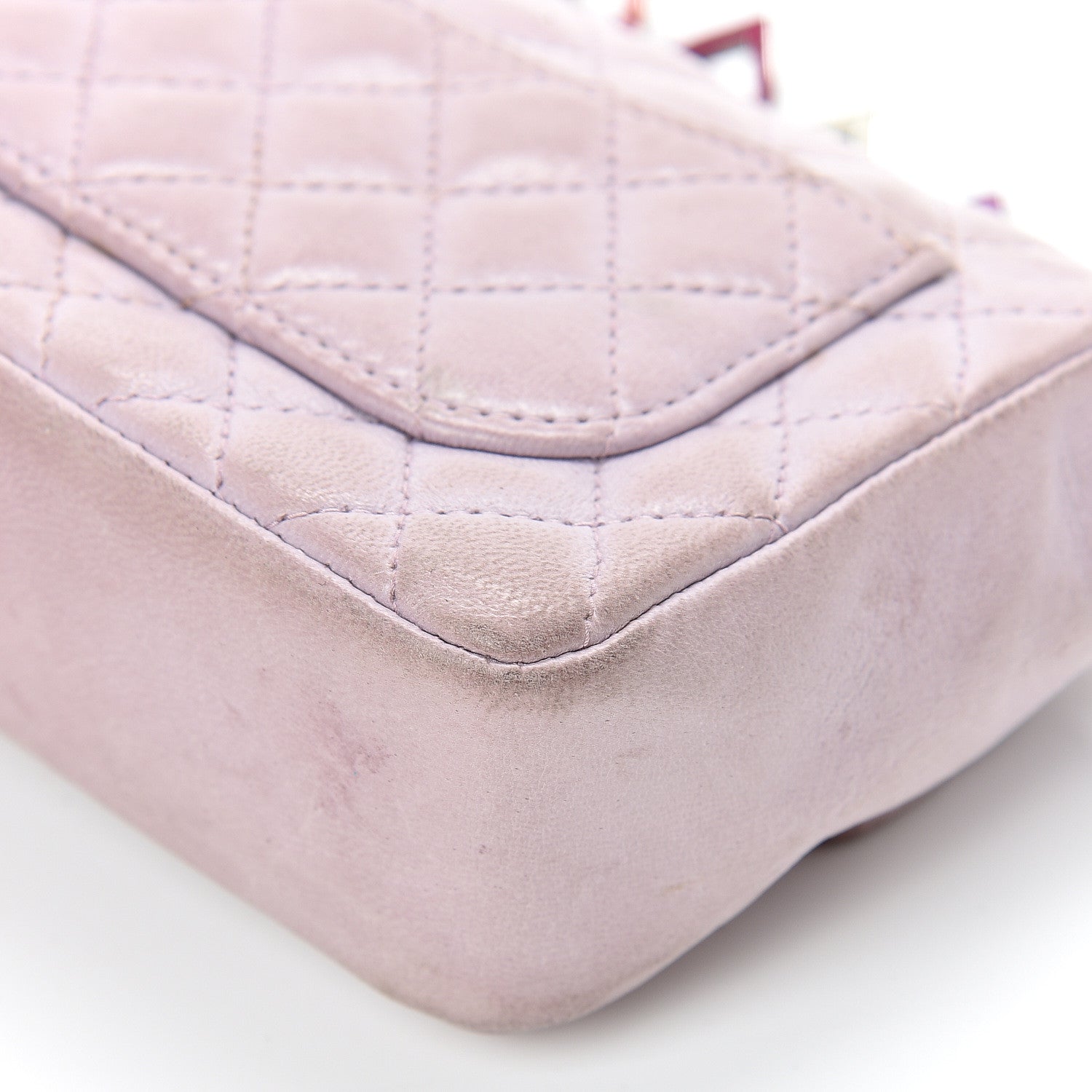 Chanel Lambskin Quilted Mini Valentine Flap Lilac 16 of 22