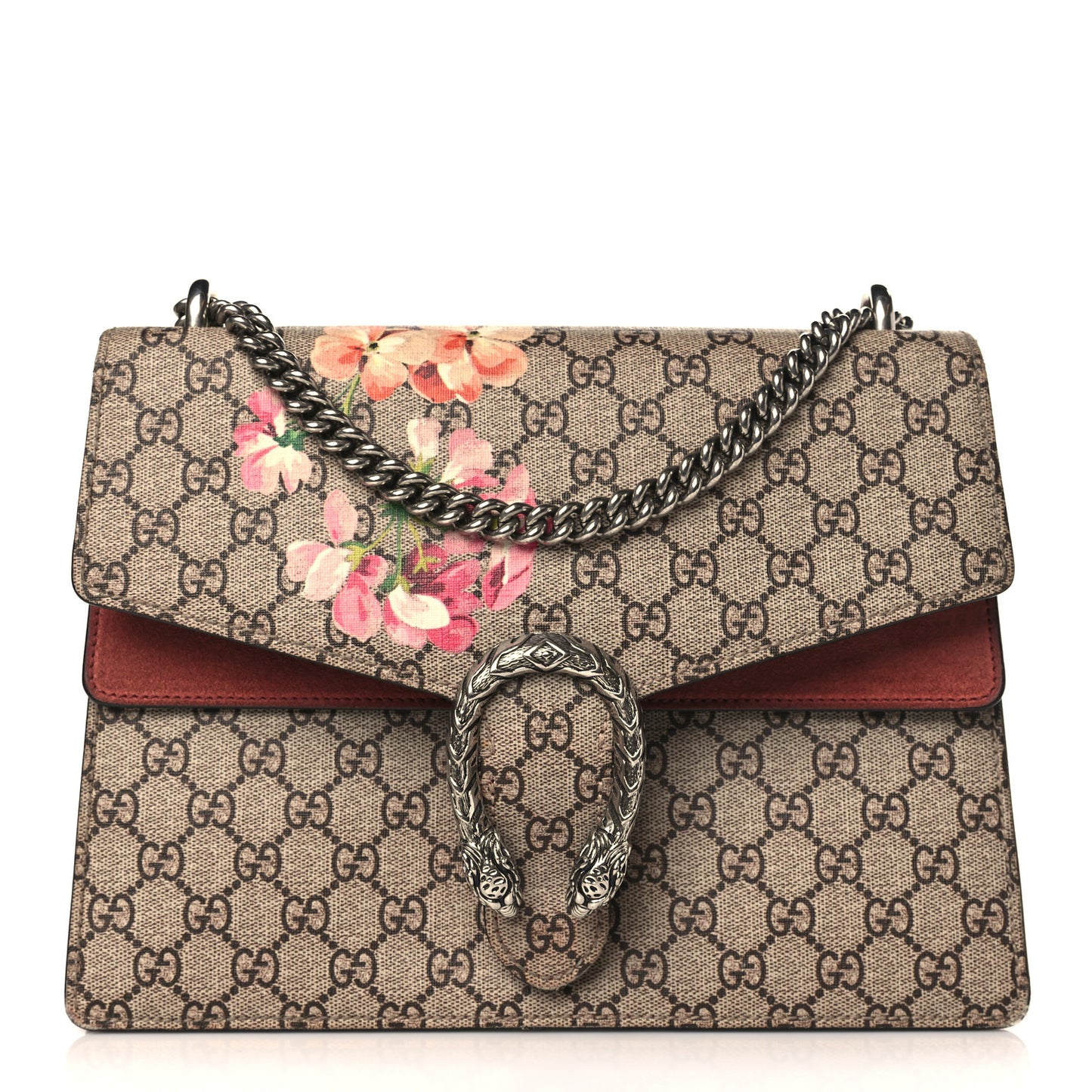 GG Supreme Monogram Blooms Medium Dionysus Shoulder Bag Beige Multicolor Dry Rose