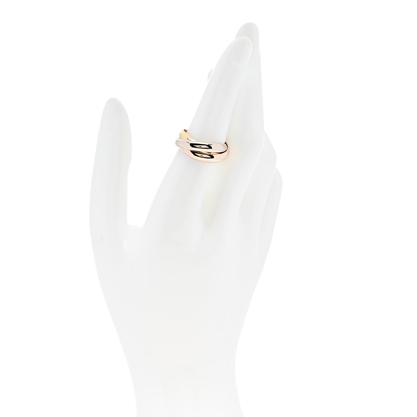 18K Pink Yellow White Gold Classic Trinity Ring 54 6.75