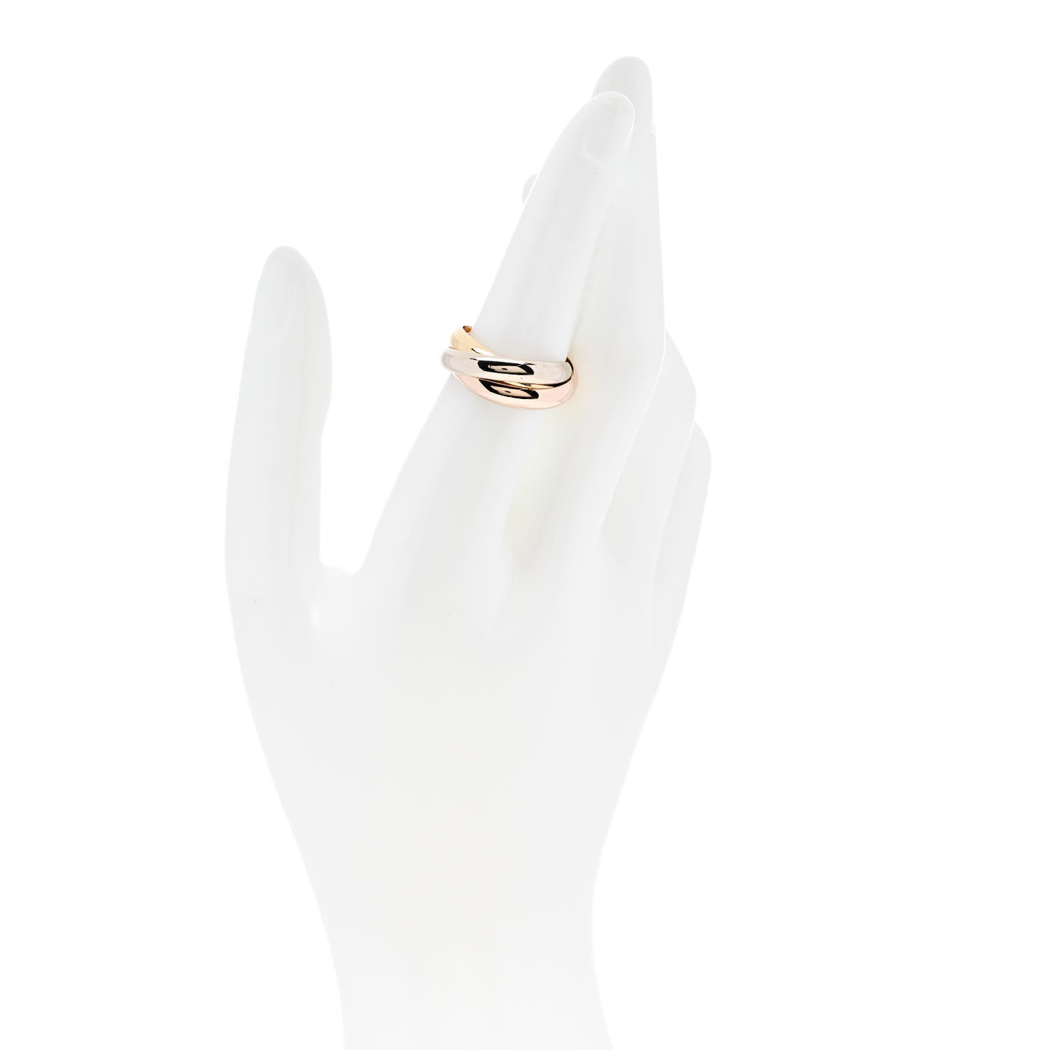Cartier 18K Pink Yellow White Gold Classic Trinity Ring 54 6.75 2 of 4