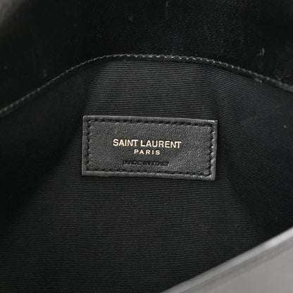 Saint Laurent Smooth Shiny Calfskin Monogram Uptown Pouch Black 7 of 11