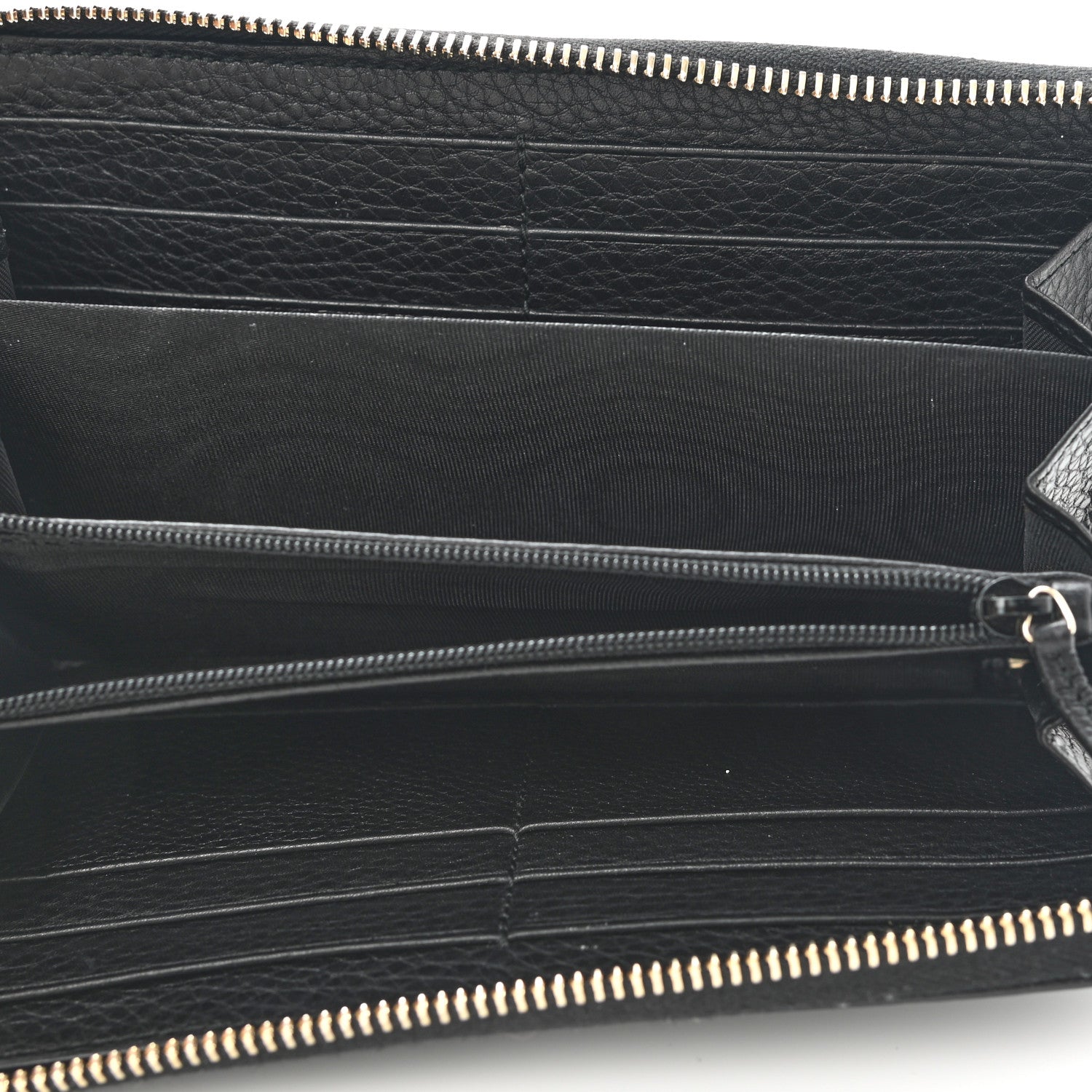 Gucci Pebbled Calfskin Soho Zip Around Wallet Black 5 of 8