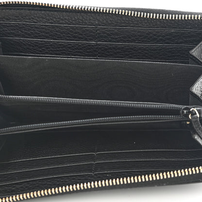 Gucci Pebbled Calfskin Soho Zip Around Wallet Black 5 of 8