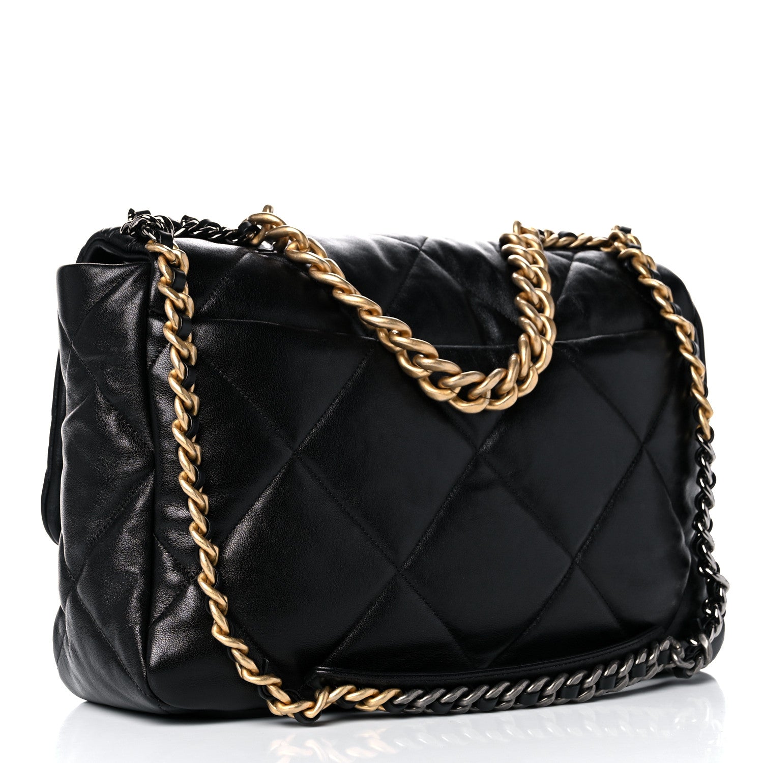 Chanel Lambskin Quilted Maxi Chanel 19 Flap Black 3 of 10