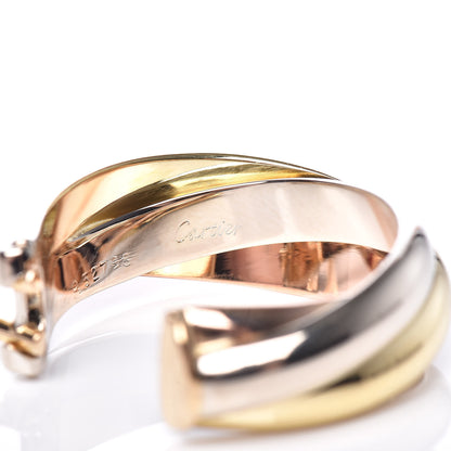 Cartier 18K Pink Yellow White Gold 6.5mm Trinity Hoop Clip-On Earrings 4 of 6