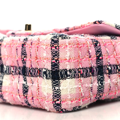 Chanel Tweed Quilted Mini Rectangular Flap Pink Navy White 10 of 11