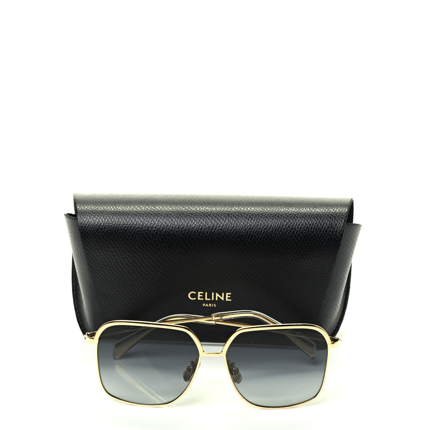 Celine Square Sunglasses Shiny Endura Gold Gradient Smoke 6 of 6