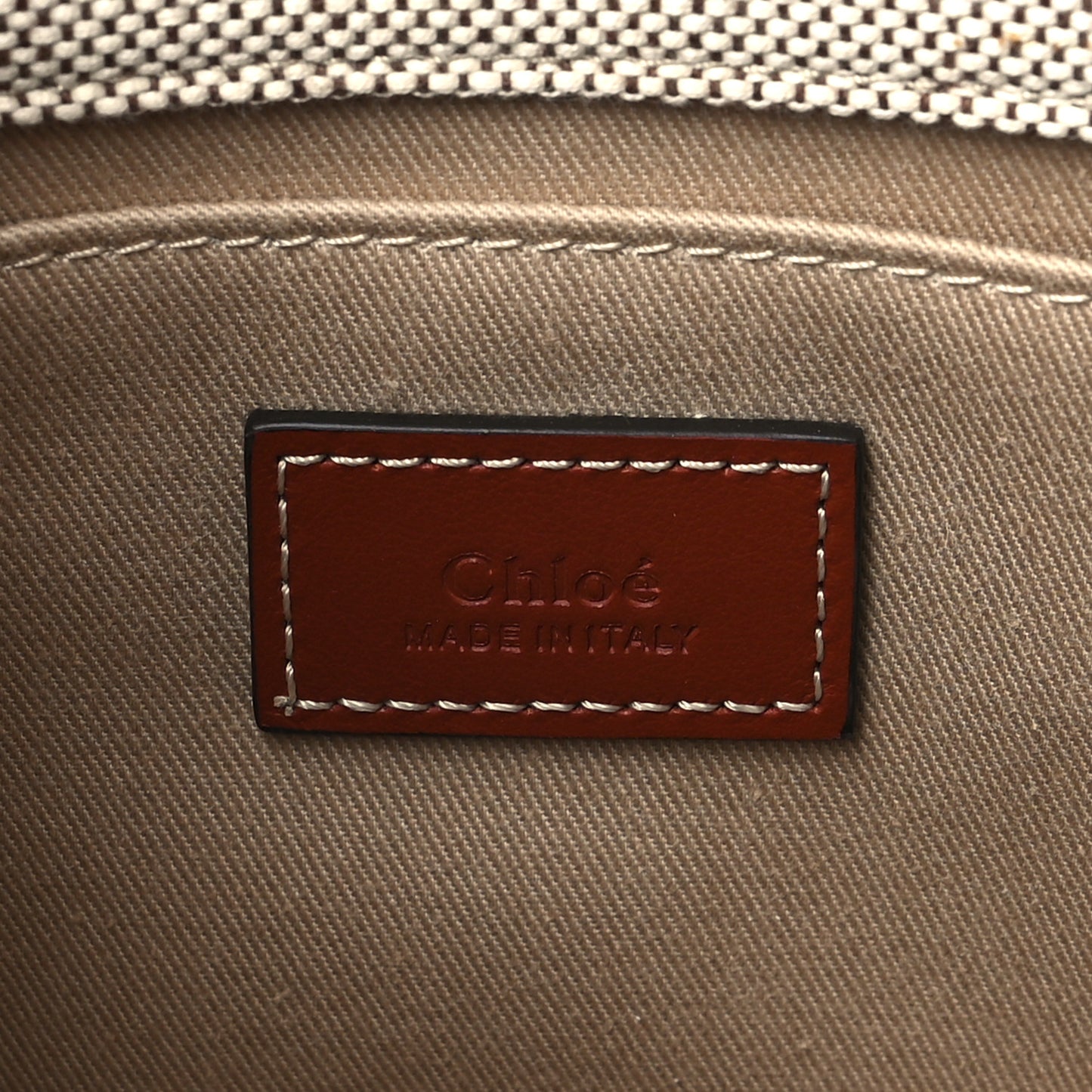 Cotton Calfskin Small Woody Ribbon Tote White Brown