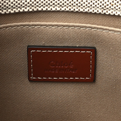 Chloe Cotton Calfskin Small Woody Ribbon Tote White Brown 6 of 10