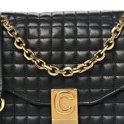 Celine Calfskin Quilted Medium C Bag Black 7 of 9