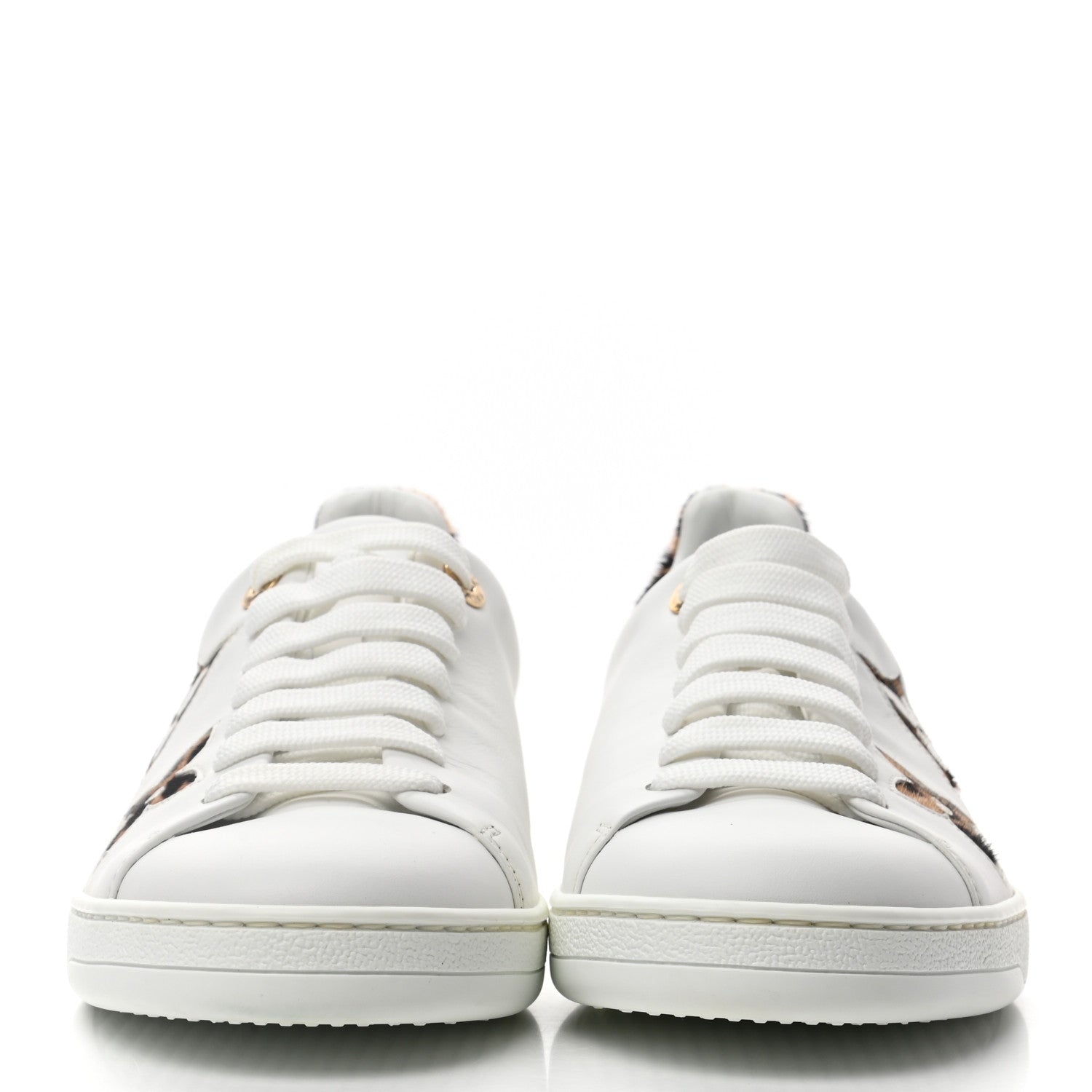 Louis Vuitton Calfskin Calf Hair Monogram Giant Jungle Frontrow Sneakers 39 White 2 of 10