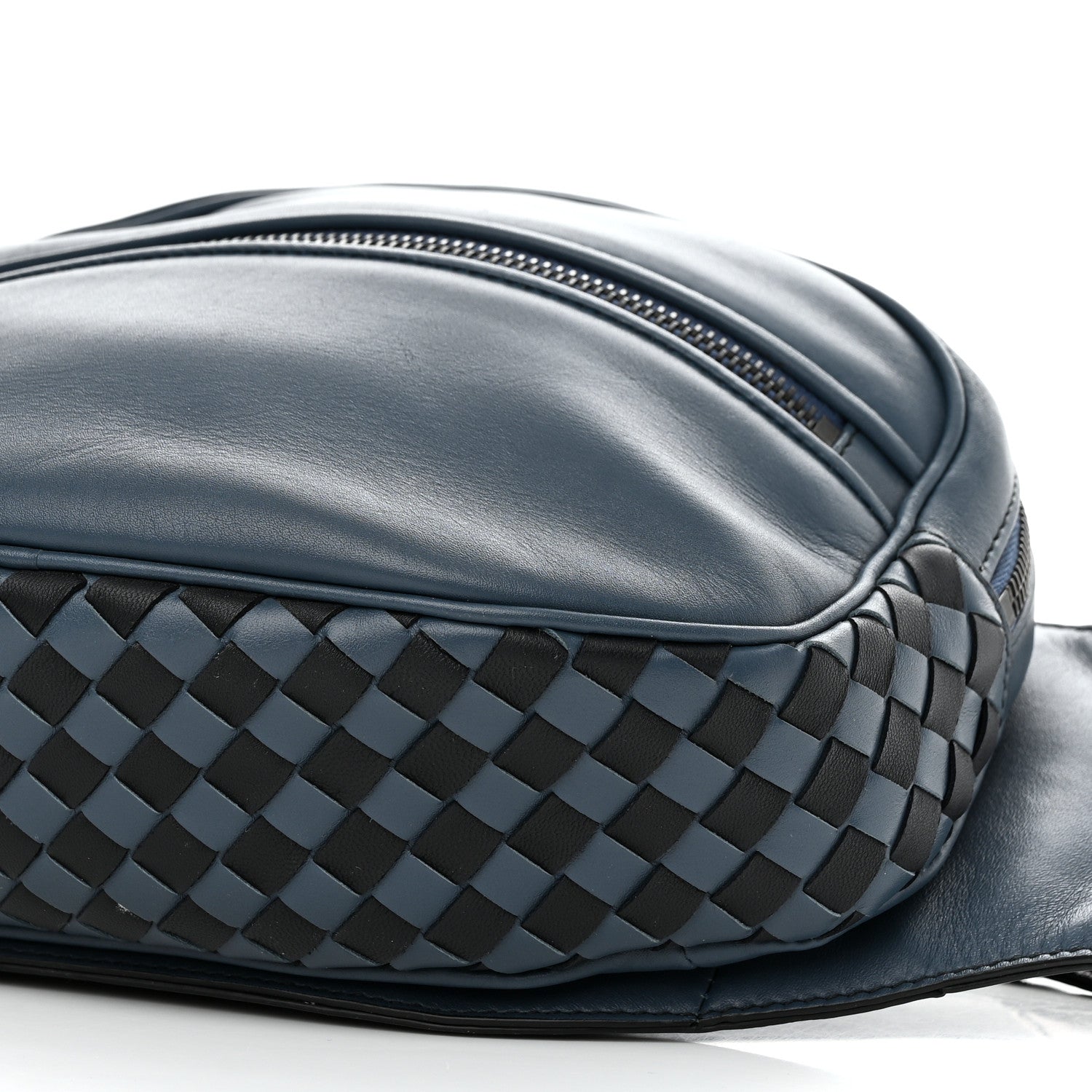 Bottega Veneta Nappa Intrecciato Front Zip Belt Bag Blue 9 of 9