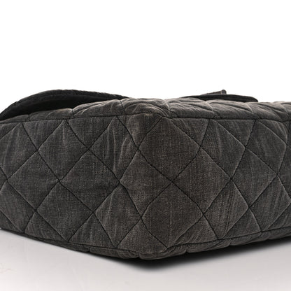 Chanel Denim Quilted XXL Reissue Flap Grey 10 of 11