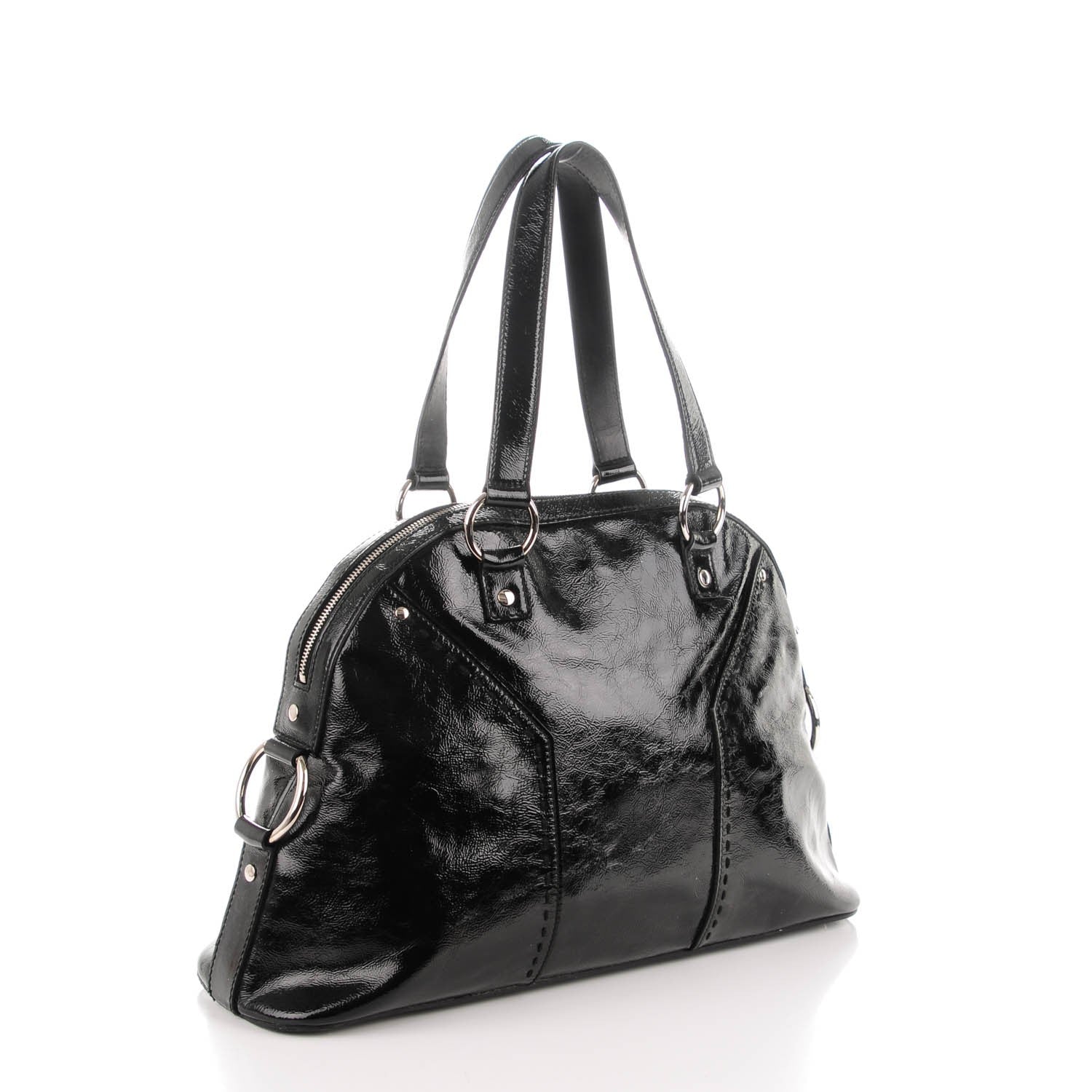 Saint Laurent Patent Calfskin Large Muse Black 3 of 7