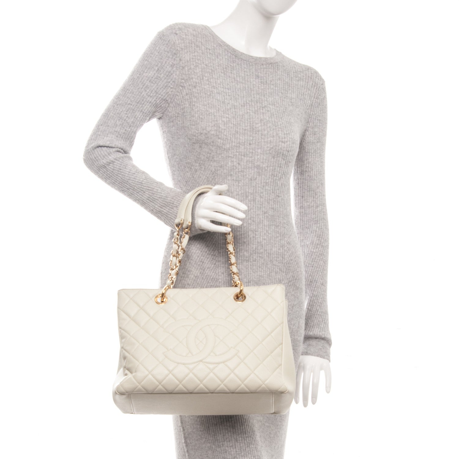 Chanel Caviar Quilted Grand Shopping Tote GST Ecru 2 of 10