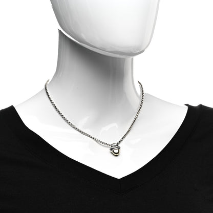David Yurman Sterling Silver 14K Yellow Gold Acorn Pendant Necklace 2 of 4