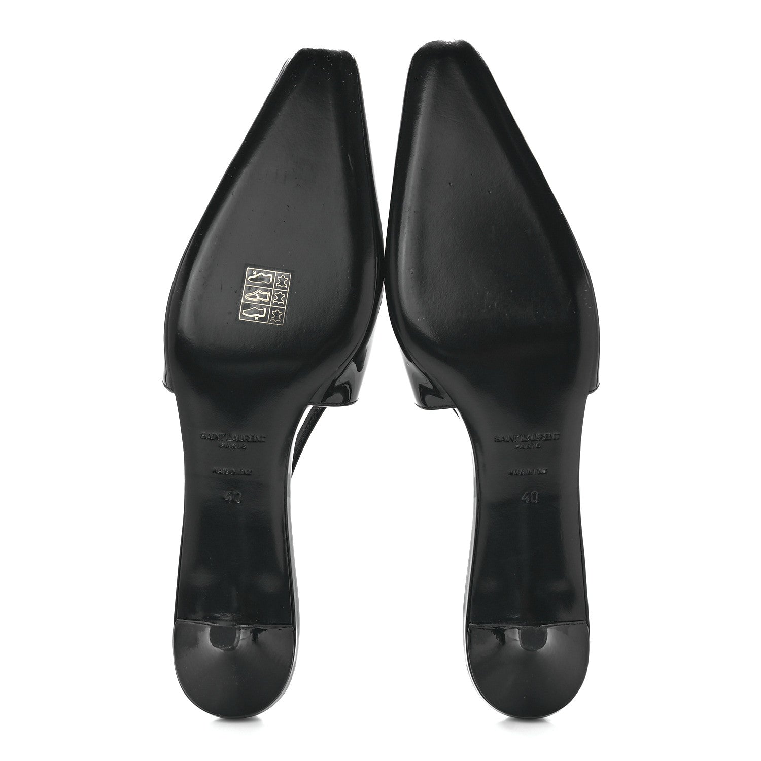 Saint Laurent Patent Bade Slingback Pumps 40 Black 5 of 8